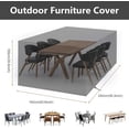 thumbnail image 2 of Funda para mesa de patio para uso en interiores y exteriores, tela Oxford impermeable con cuerda ajustable para dobladillo, protección para muebles de jardín, terraza, áreas de cubierta (negro, 242 x, 2 of 5