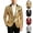 Gold, variant on Sequin Blazer Jacket for Men Contrast Lapel Single-Button Party Suit Coat Stage and Night Event Silver S