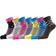 thumbnail image 2 of Chaussettes en Coton pour Femmes, Chaussettes à Cinq Doigts Rayées Colorées, Lot de 7, 2 of 7