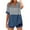 Blue, variant on TKLPEHG Dressy Tops for Women V-Neck Button Tunic Shirts Lightweight Short Sleeve Blouses Fashion Leisure Color Block Patchwork Graphic Tee Regular Blouses (Black,XL)