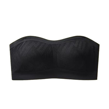 Fsqjgq Womens Underwear Racerback Bras for Women Sports Bra Solid Strapless Bra Enhanced Bust Appearance Non Slip Thin Bandeau Push Up Bra Bandeau Push Up Bras Adaptive Push Up Bras Bandeau
