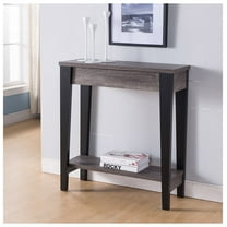 Home, Elegant Console Table, Display Table with Drawer and Bottom Shelf in Distressed Grey and Black