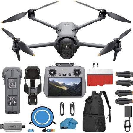 DJI Mavic 4 PRO Drone 6K60 HDR 100MP 51-Min Max Flight Time 18.6-Mile Range ActiveTrack 360 Subject/Vehicle Tracking Omnidirectional Avoidance Bundle with 128GB Memory Backpack Landing pad