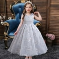 thumbnail image 2 of Odeerbi Girls Dresses Flower Girl Dress Kids Sleeveless Princess Dress Bow Tie Lace Flowers Mesh Dress Tufted Dress, 2 of 9