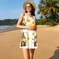 thumbnail image 3 of Naloa Beekeeper Gnome Holding A Glass Print Women's Summer Spring Casual Beach Sundress,Vacation Sleeveless Tank Crewneck Loose Dresses, 3 of 7
