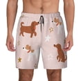 thumbnail image 2 of Picia Star Cute Dog pattern Mens Swim Trunks with Compression Liner Stretch Beach Shorts Quick Dry with Zipper Pockets No-Chafing Board Shorts-Large, 2 of 9