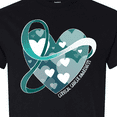 thumbnail image 4 of Inktastic Cervical Cancer Awareness Teal and White Ribbon Around Heart T-Shirt, 4 of 5