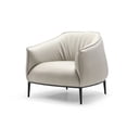 thumbnail image 2 of Whiteline Modern Living Benbow Leisure Chair, Light Grey Faux leather. Sanded Black coated steel base., 2 of 10
