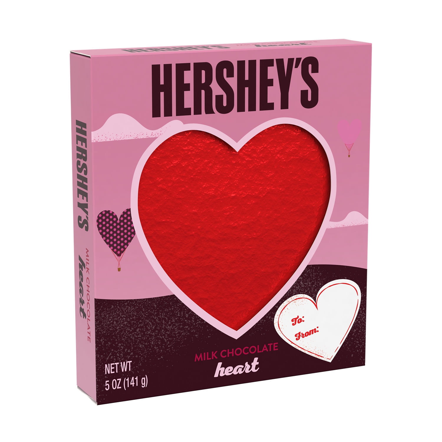 HERSHEY'S, Milk Chocolate Heart Candy, Valentine's Day, 5 oz, Gift Box