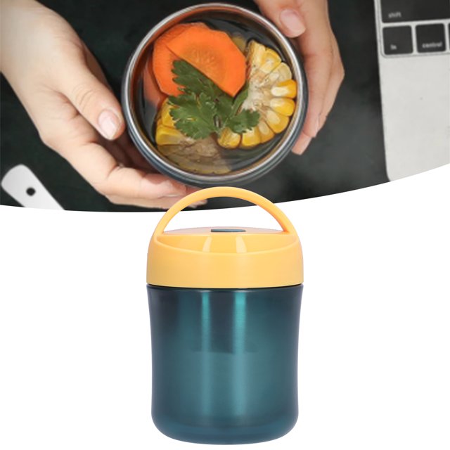 Filfeel Bocal Alimentaire Isolé avec Poignée, Bocal Alimentaire Isolé 500ml en Silicone Inoxydable 304 Étanche pour Soupe, Récipient à Lunch Isolé