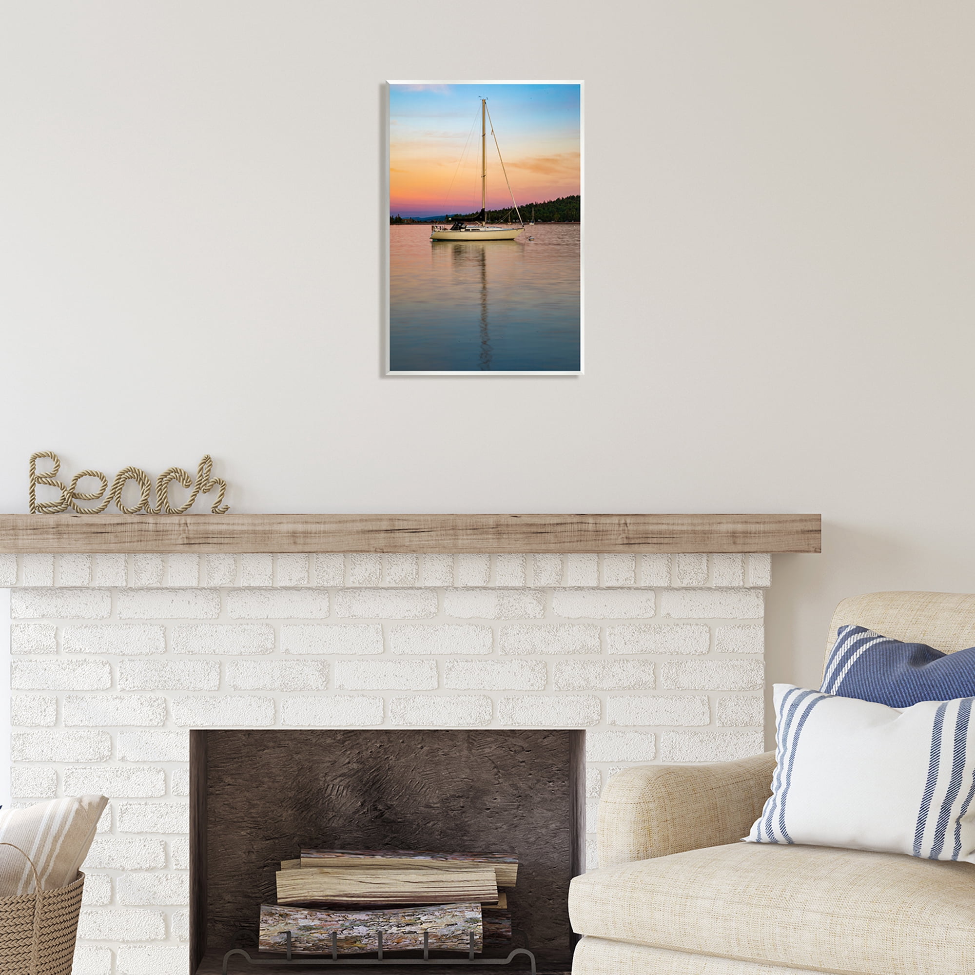 Stupell Industries Sunset Boat Photography Transportation Photography Unframed Art Print Wall Art, 13 x 19