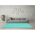 thumbnail image 3 of Ahgly Company Indoor Round Abstract Turquoise Blue Contemporary Area Rugs, 3' Round, 3 of 4
