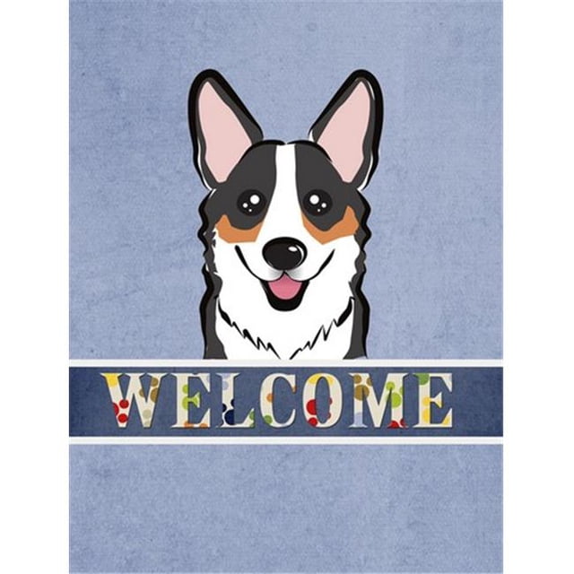 Carolines Treasures BB1441GF Tricolor Corgi Welcome Flag Garden Size