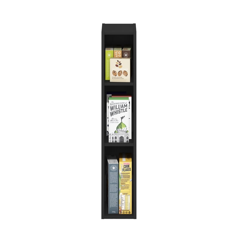 Furinno Fulda 3-Tier Narrow Bookshelf, Dark Wood photo 6