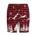 thumbnail image 4 of Naloa Christmas Tree Buffalo Plaid Men's Short Pajama Pants, Lounge Comfort Shorts with Elasticized Waistband and Side Pockets - Medium, 4 of 9