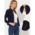 thumbnail image 2 of INSPIRE CHIC Chaqueta tipo blazer informal con decoración de botones delanteros abiertos y cuello levantado vintage para mujer Azul marino XS, 2 of 4