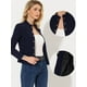 thumbnail image 2 of INSPIRE CHIC Chaqueta tipo blazer informal con decoración de botones delanteros abiertos y cuello levantado vintage para mujer Azul marino L, 2 of 4