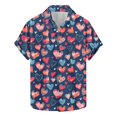 thumbnail image 2 of BiZtdJrK Lightning Prime Today Big And Tall Shirts for Men, Funny Love Heart Graphic Printed Tshirt Casual Lapel Button Down Holiday Summer Top Multicolor 4XL, 2 of 6