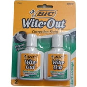 BIC Extra Coverage Correction Fluid, White, 2- Count