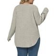 thumbnail image 3 of NISVIYA Plus Size Sweaters for Women Trendy Long Sleeve Cardigan Tops Button Down Coats Oversized Open Front Tunics, 3 of 6