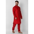 thumbnail image 5 of SKAVIJ Art Silk Kurta Pajama Set for Men Indian Wedding Party Wear Dress (x-Large, Red), 5 of 6