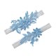thumbnail image 2 of Conjunto de ligas de boda, Liga nupcial de encaje, Liga Floral elástica para novia, azul y blanco, ligera, muy cómoda de llevar, 2 of 5