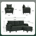 thumbnail image 4 of Soscana Convertible Sectional Sofa with Storage Ottoman and Accent Chair, 3 Seat L Shaped Couch with Armchair,Modern Living Room Furniture Set for Home Office Apartment Studio, 4 of 7