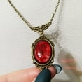 thumbnail image 7 of Red Quartz Charm Necklace Vintage Pendant Necklace Gothic Necklace Accessory, 7 of 7
