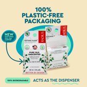 RADIUS Natural Unscented Silk Dental Floss 33 Yards Compostable Non-Toxic Oral Care & Designed to Help Fight Plaque Clear - Pack of 6
