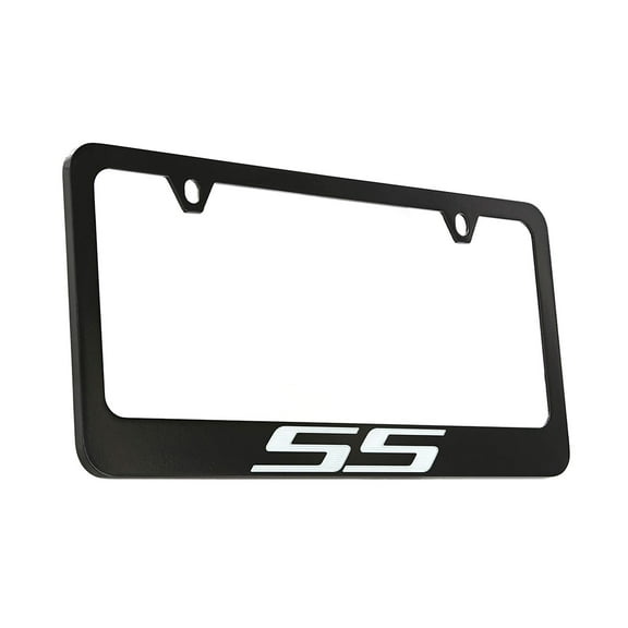 Chevrolet SS Super Sport Black Coated Metal License Plate Frame Holder