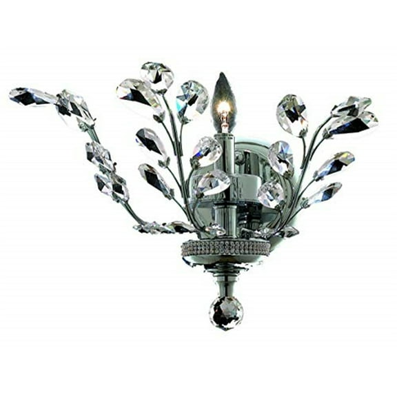 Orchid 1 light Chrome Wall Sconce Clear Royal Cut Crystal