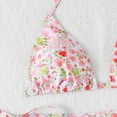 thumbnail image 6 of Women's 2 Piece Floral Tropical Print Bikini Set Boho Triangle Bathing Suit Tie Backless Swimsuit Sets (Light pink,M), 6 of 7