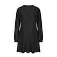 thumbnail image 4 of Lilgiuy Women’s Trendy Causal Pocket Button Round Neck Long Sleeve Dresses for Class Reunion, 4 of 5