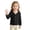 02-Black, variant on Annhoo Toddler Girls Jean Jacket Long Sleeve Lapel Button down Coats Kids Classic Denim Jacket with Multi Pockets