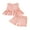 Pink, variant on Toddler Kids Girl Summer Clothes Set 12 18 24 Months 2T 3T 4T 5T Solid Color Bow Round Neck Tank Tops Elastic Waist Ruffled Shorts 2 Pcs Outfits