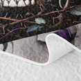 thumbnail image 5 of Homewish Spooky Skull Skeleton Quilt Full,Halloween Purple Floral Full Bedspread Sets,3pcs, 5 of 7