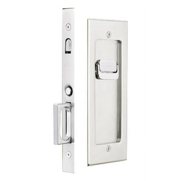Emtek Modern Rectangular Privacy Pocket Door Mortise Lock (French Antique)