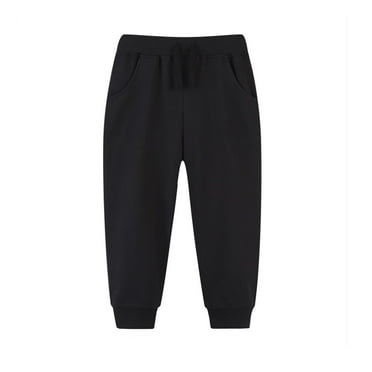 Boys Girls Sweatpants Athletic Workout Kids Clothes Boys Cotton Pull On School Uniform Casual Elastic Waist Cargo Pants Black 6 Years