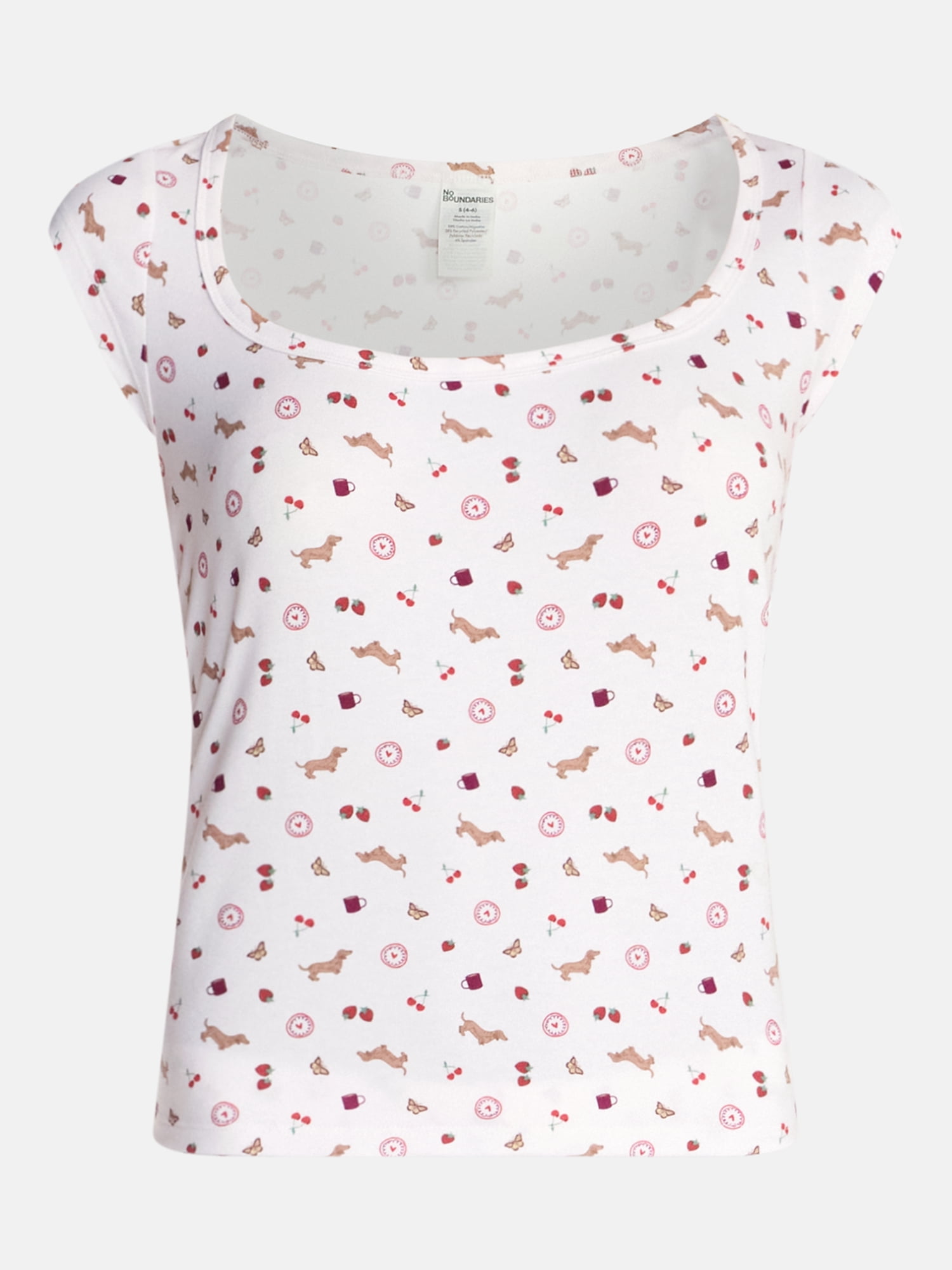 No Boundaries Cloud Core Scoop Neck Sleep Tee, Women's XXS-3X