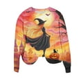 thumbnail image 6 of Lcziwo Halloween Witch Tshirts Women Long Sleeve Round Neck Loose Sweatshirts Printed Horror Movie Basic Pullover Casual Fall Winter 2025 Tops Multicolor,L, 6 of 6