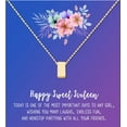 thumbnail image 4 of Anavia Happy Sweet Sixteen Necklace, 16th Birthday Card Gift, Daughter Birthday Present, Sweet 17 necklace for Girl-[Gold Cube, Blue-Purple Gift Card], 4 of 15
