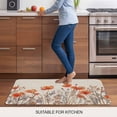 thumbnail image 5 of Orange Spring Floral Doormat Outdoor Entrance 16"x24", Watercolor Farmhouse Botanical Absorb Moisture Dirt Door Mats, Non-Slip Rubber Backing Floor Mats Indoor, Low-Profile Front Door Rugs, 5 of 9