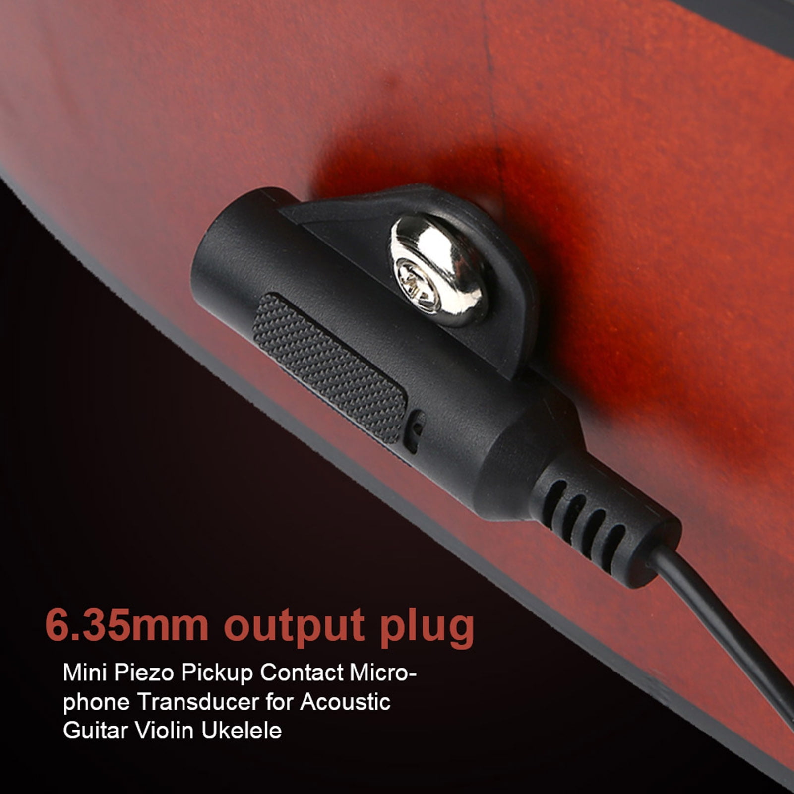 Pickup Transducer, Easy To Install Convenient To Use Piezo Pickup Transducer, Volume Level Adjustable For Guitar Ukulele