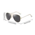thumbnail image 5 of Gafas de sol polarizadas Gafas de marco de metal Estilo simple (marco de película gris) Oro, 5 of 5