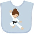 thumbnail image 3 of Inktastic Karate Girl, Cute Girl, Black Belt, Brown Hair Girls Baby Bib, 3 of 4