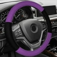 thumbnail image 2 of FH Group Cloth Car Steering Wheel Cover for Sedan, SUV, Van, Fits 14.5" - 15.5" - Purple/Black, 2 of 4