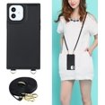thumbnail image 4 of for iPhone 12 Mini Crossbody Wallet Case with Detachable Adjustable Lanyard Strap & Card Slot Holder,Magnetic Flip Folio Purse,PU Leather Travel Case for Women & Men,5.4 Inch (Black), 4 of 15