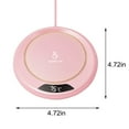 thumbnail image 3 of Mug Warmer Upgrade Coffee Warmer & Cup Warmer for Desk with 3 Temperature Settings More Hot Coffee Mug Warmer with Timer 4H Auto Shut Off for Keep Flavor for Cocoa, Tea, Water, Milk (Pink), 3 of 8