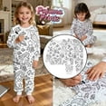 thumbnail image 2 of KHONTS Colorable Sleepwear Set for Kids DIY Christmas Outfit 2 Piece Boy Girl Coloring Pajamas with Hand Painted,Size 2-10 Years J 9Y, 2 of 3