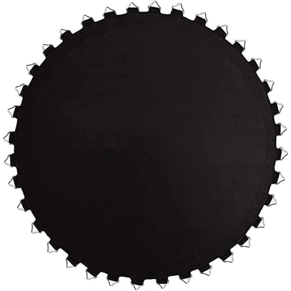 Trampoline Replacement Mat, Round PP Jumping Pad for 6ft to 16ft, V-Ring Options, Spring Length Check, Mat Only, Reinforced Stitching, Frame and Springs Not Included, Backyard Repa,Black